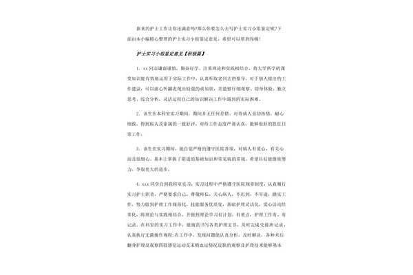 实习小组意见