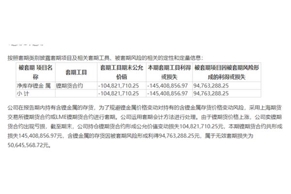 衍生金融负债