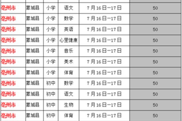 教师考编时间