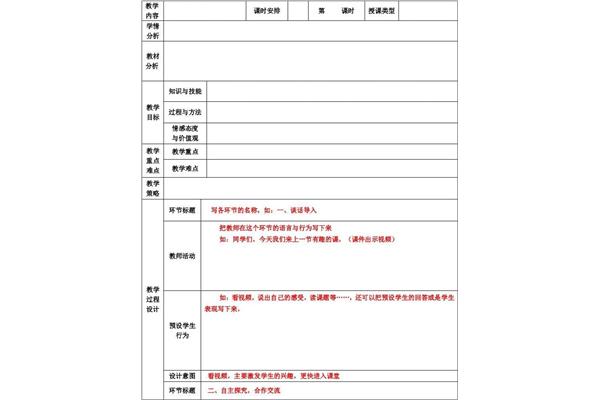 教学设计模板