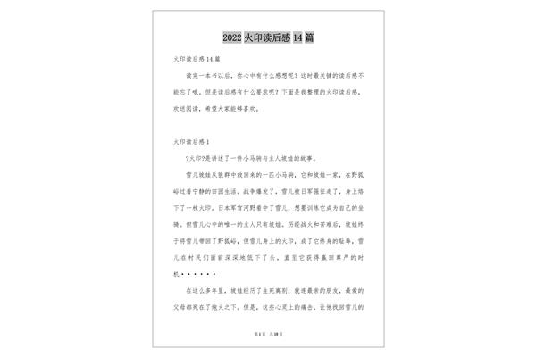 火印读后感