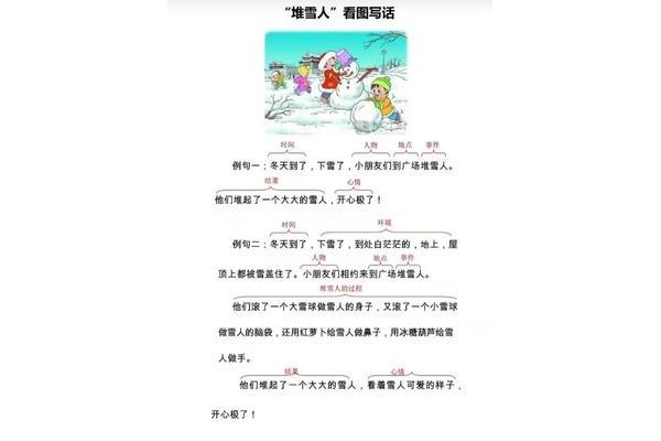 看图写话下雪了