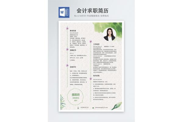 会计工作简历