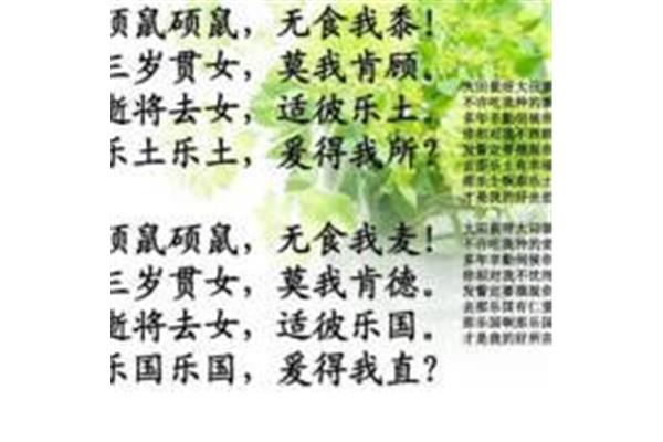 硕鼠硕鼠无食我黍