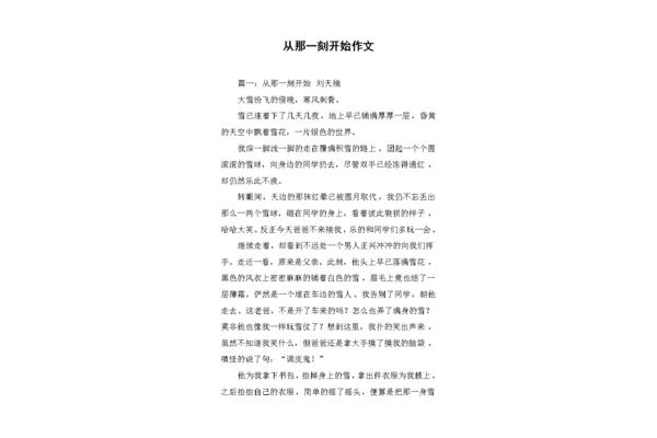 什么的那一刻作文