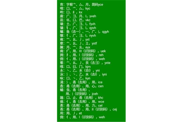 五笔打字口诀
