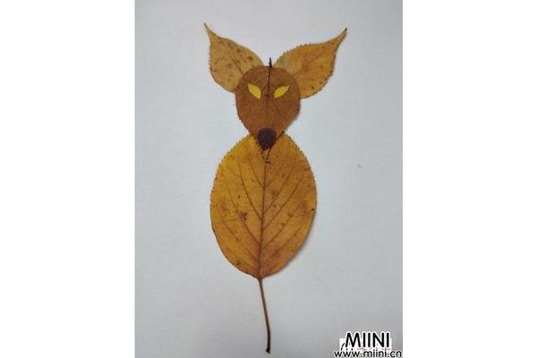 手工树叶贴画