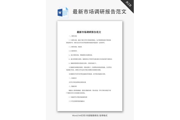 市场调研报告模板