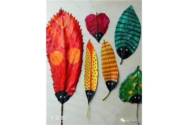 手工树叶贴画