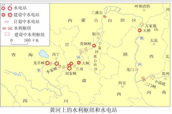 黄河水电站分布图