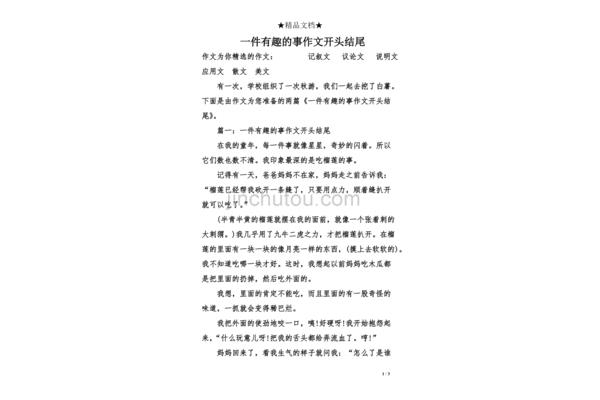 作文一件有趣的事