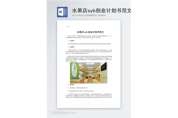 创业计划书格式