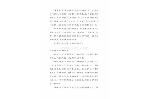 春节作文300字