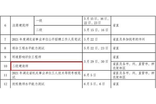 安徽二建考试时间