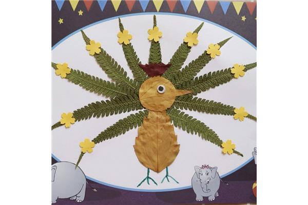 手工树叶贴画