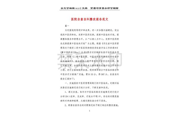 整改报告范文