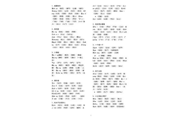 六年级下册生字表