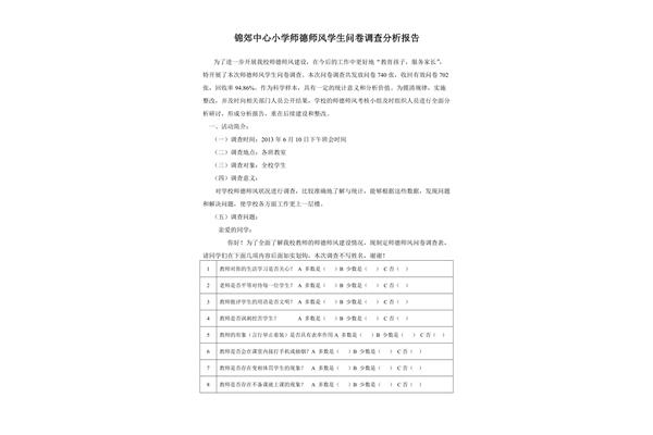 调查问卷报告