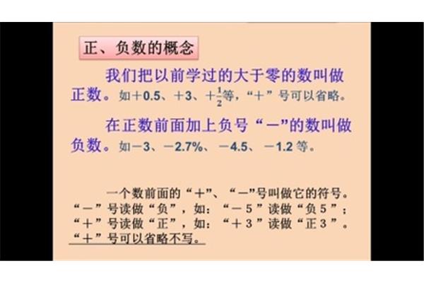 负数的概念