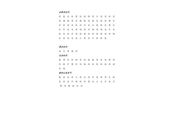 翘舌音的字有哪些