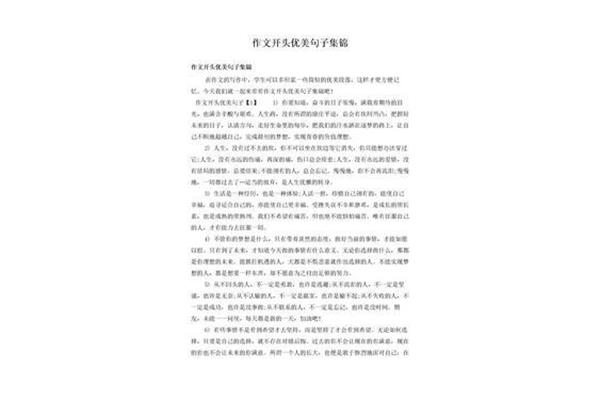 优美的开头
