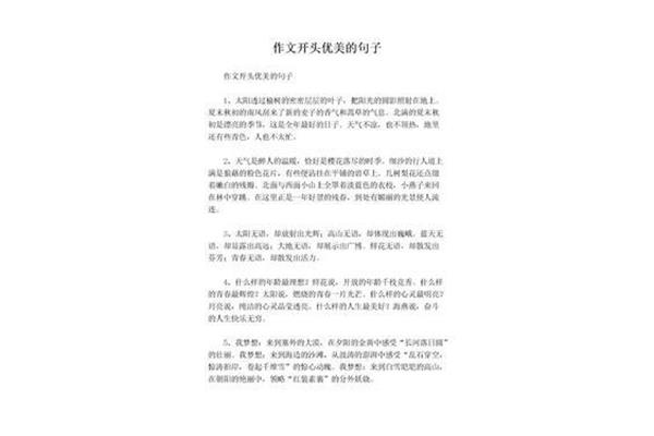 优美的开头