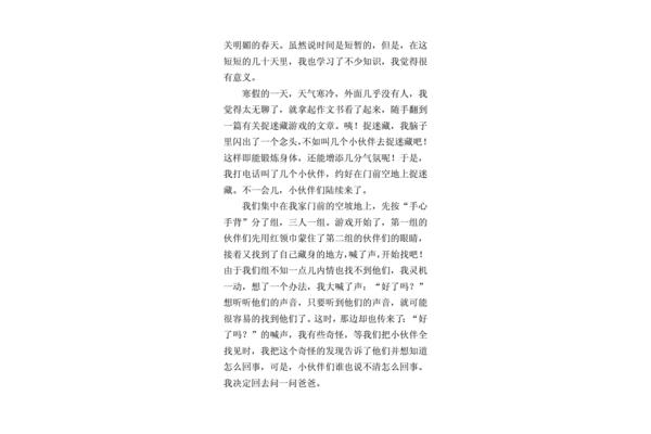 初中寒假作文