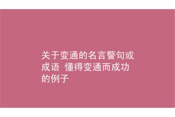 关于变通的名言