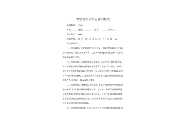 见习报告格式