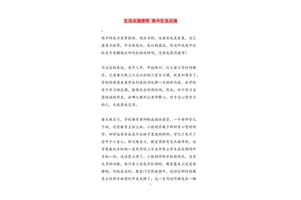 高中生活感悟
