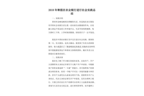 寒假社会实践总结