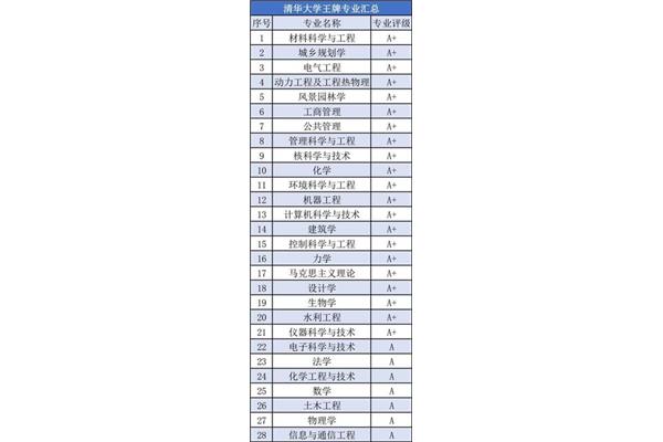 清华大学王牌专业