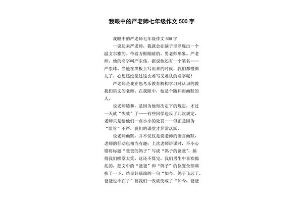 我眼中的老师作文