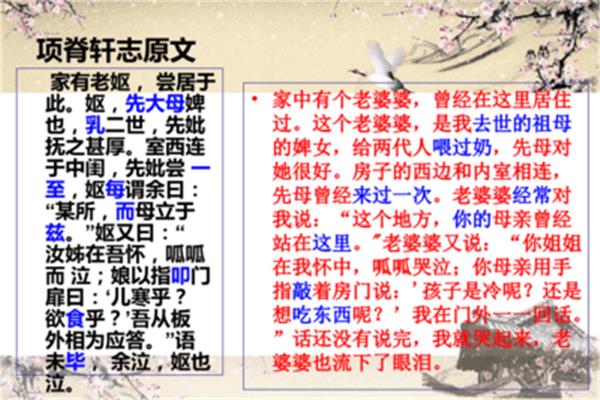 项脊轩志翻译
