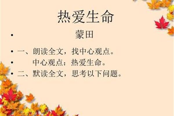 热爱生命蒙田