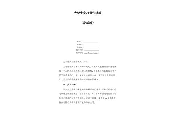 见习报告格式