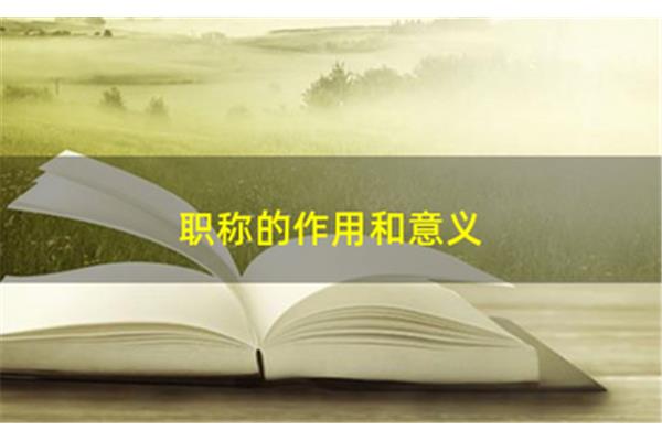 职称的作用