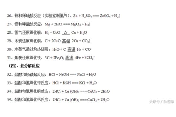硫酸化学方程式