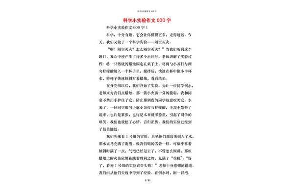 实验的作文
