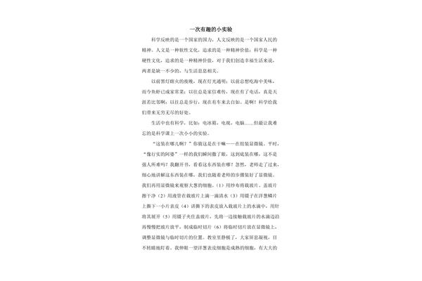 实验的作文