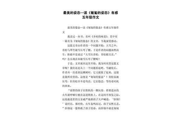 最美的姿态作文