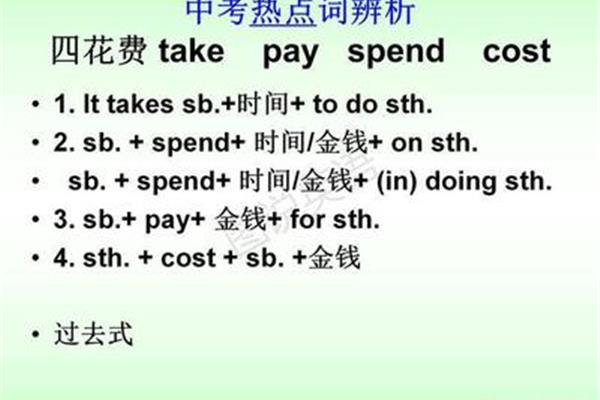 花费的英语