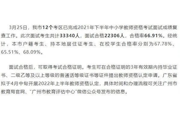 教资面试通过率