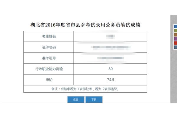 公务员成绩查询