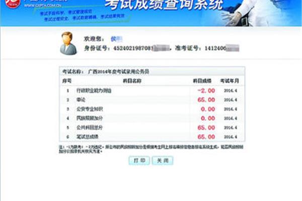 公务员成绩查询