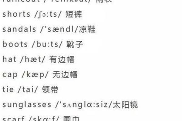 雨衣的英语单词