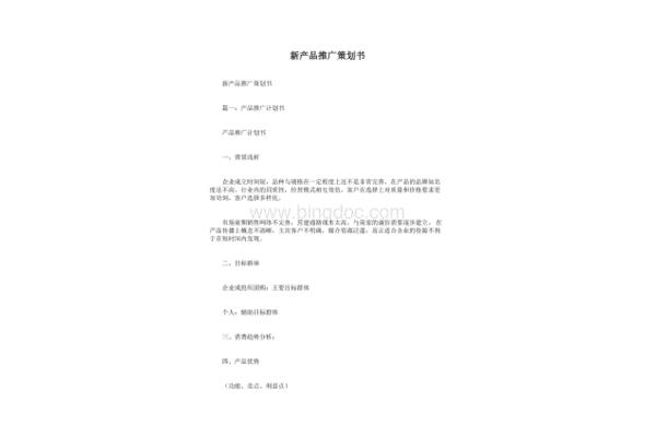 产品推广策划书