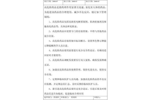 高危药品管理制度