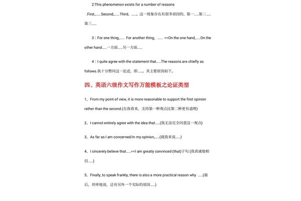 六级英语作文模板