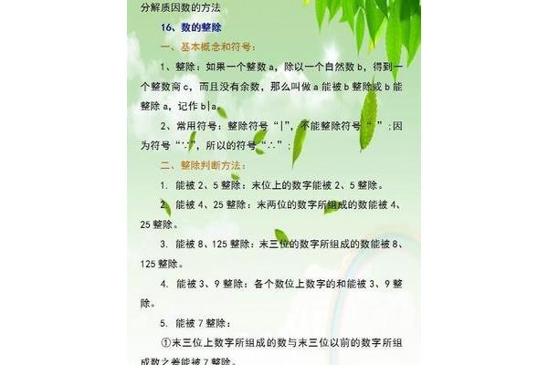 小学因数的概念